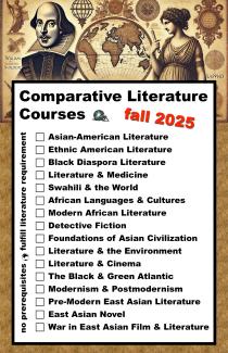 List of COMP LIT courses available in Fall 2025