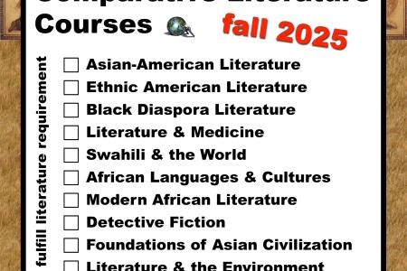 List of COMP LIT courses available in Fall 2025